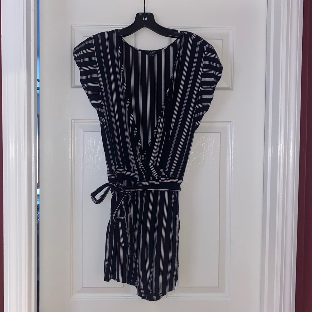 LOFT striped romper (like new)